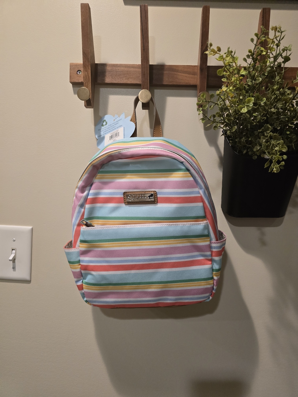 Lily Bloom Striped Mini Backpack - Pastel Multicolor
